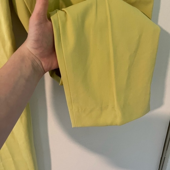 Zara Neon Yellow Straight Leg Ankle Trouser Pants - Picture 14 of 14